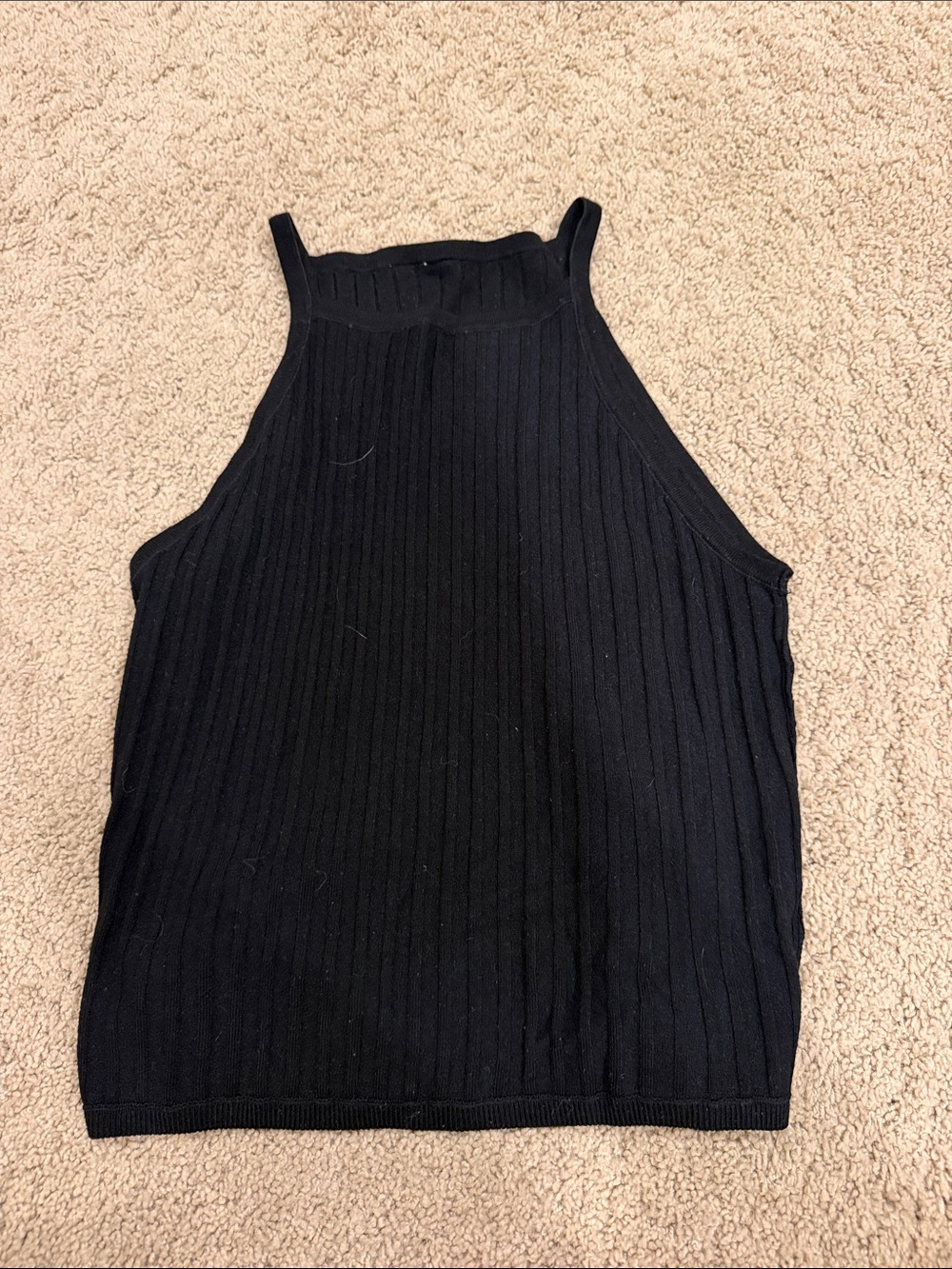Black Ribbed Knit Sleeveless Sweater DIVIDED by H and M